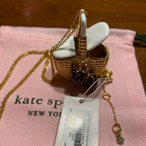 Kate Spade Gold Picnic Basket Lariat Necklace
